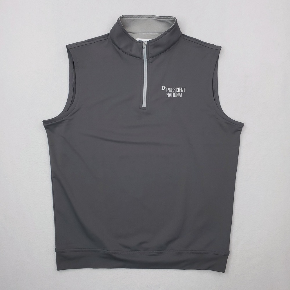 Peter‎ Millar Vest Mens Large Gray Galway Performance Quarter Zip Pullover Golf